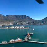View of table mountain with the Atlantic ocean in Cape Town, South Africa